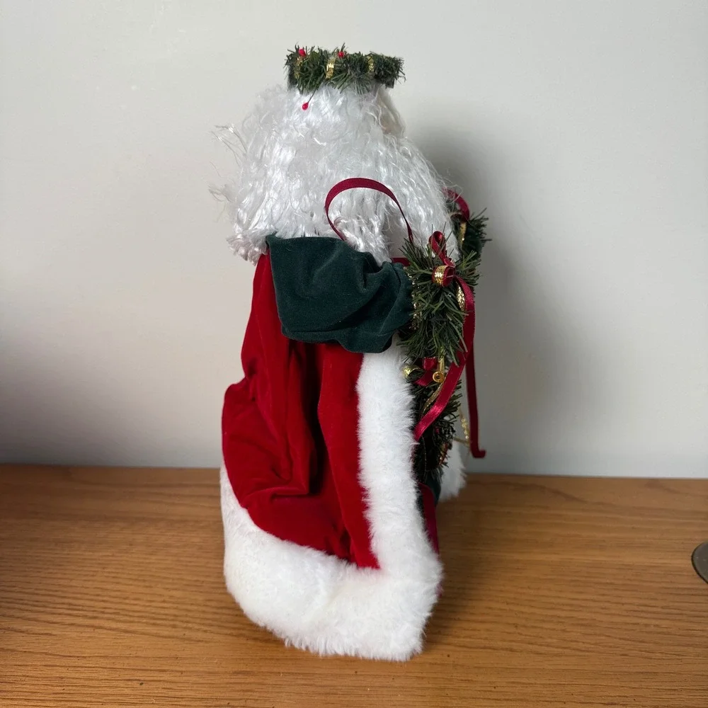 Midwest Importers Vintage Santa Claus‎ Figure 12 Inch Red Velvet Green Robe Box